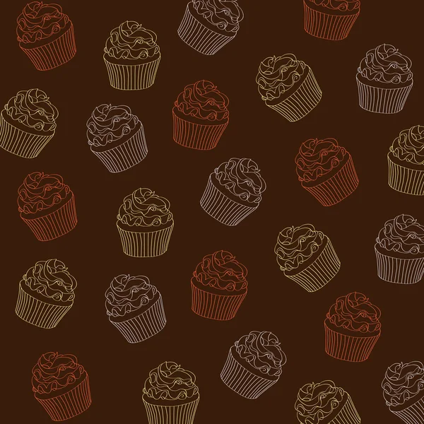 Cupcakes pattern — Stock Vector