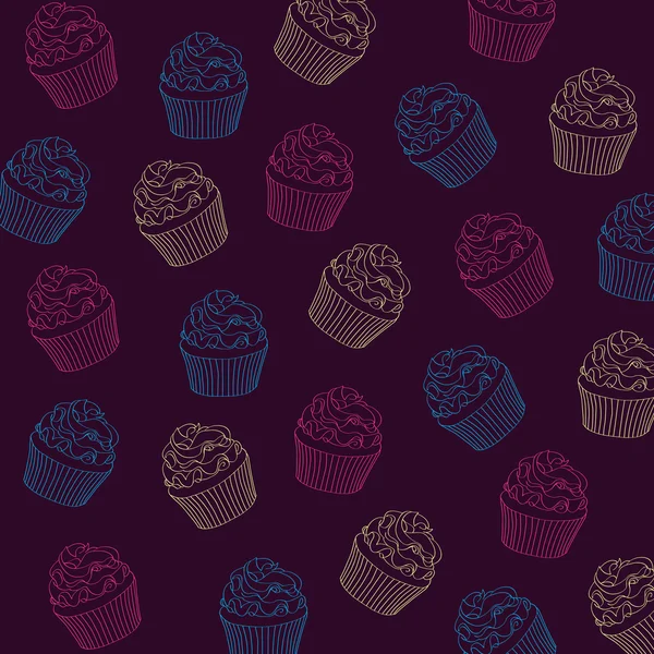 Cupcakes mönster — Stock vektor