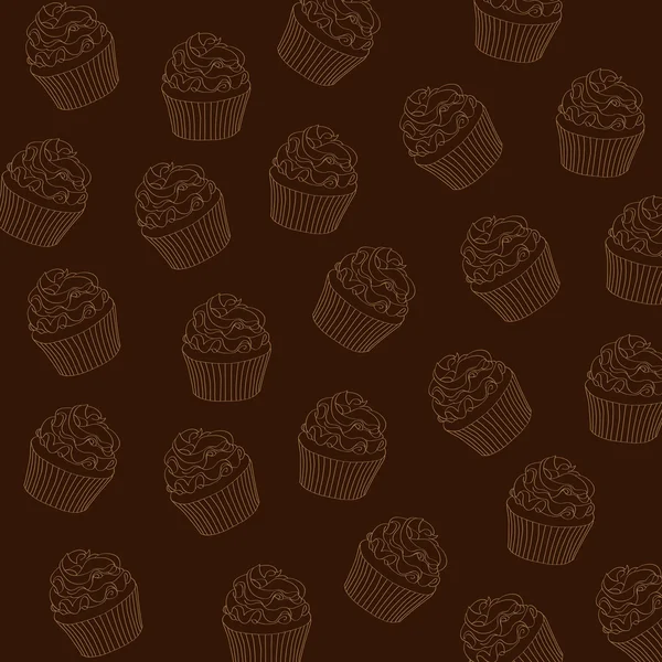 Cupcakes Muster — Stockvektor