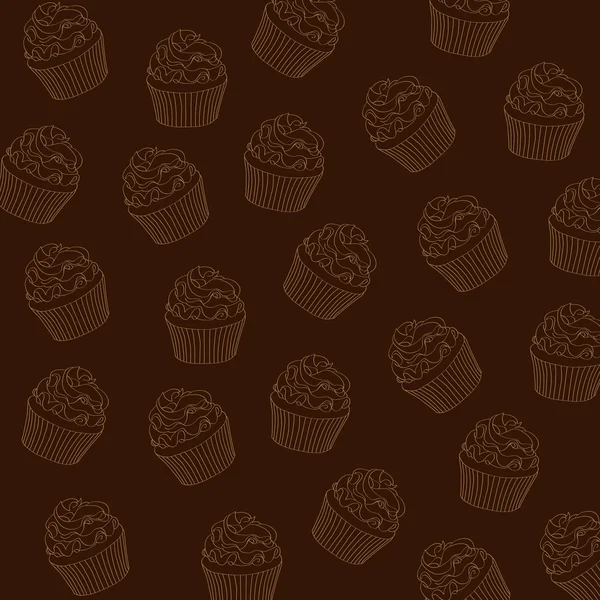 Cupcakes pattern — Stock Vector