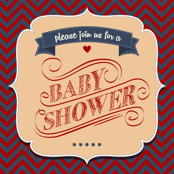 Baby shower invitation in retro style — Stock Vector