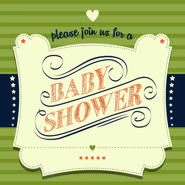 Baby shower uitnodiging in retro stijl — Stockvector