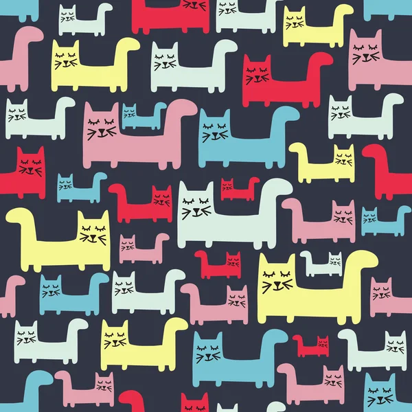 Motif sans couture avec des chats — Image vectorielle