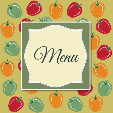 Restaurant menu design with sweet peppers