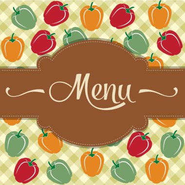 Restaurant menu design with sweet peppers