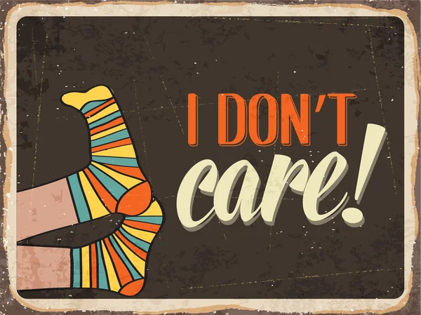 Plaque métal rétro "Je m'en fiche " — Image vectorielle
