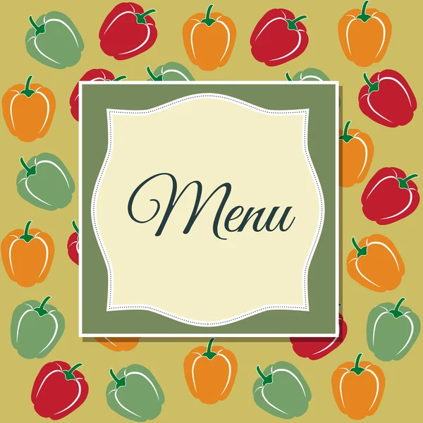 Menu restaurant design avec poivrons doux — Image vectorielle