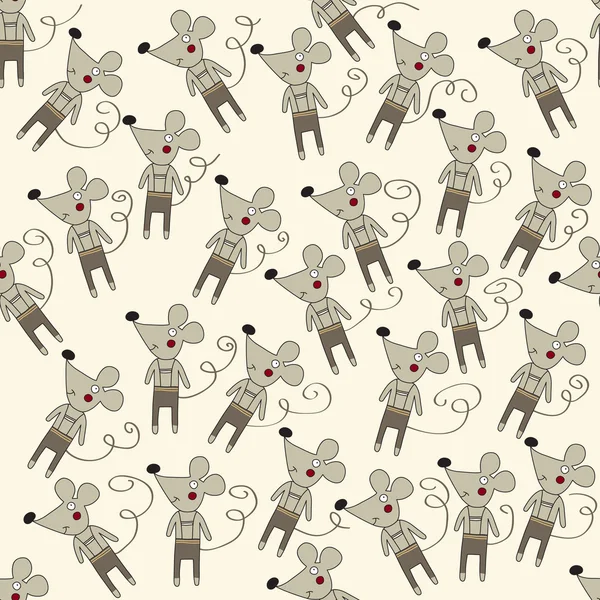 Бесшовный рисунок с мышами — стоковый вектор