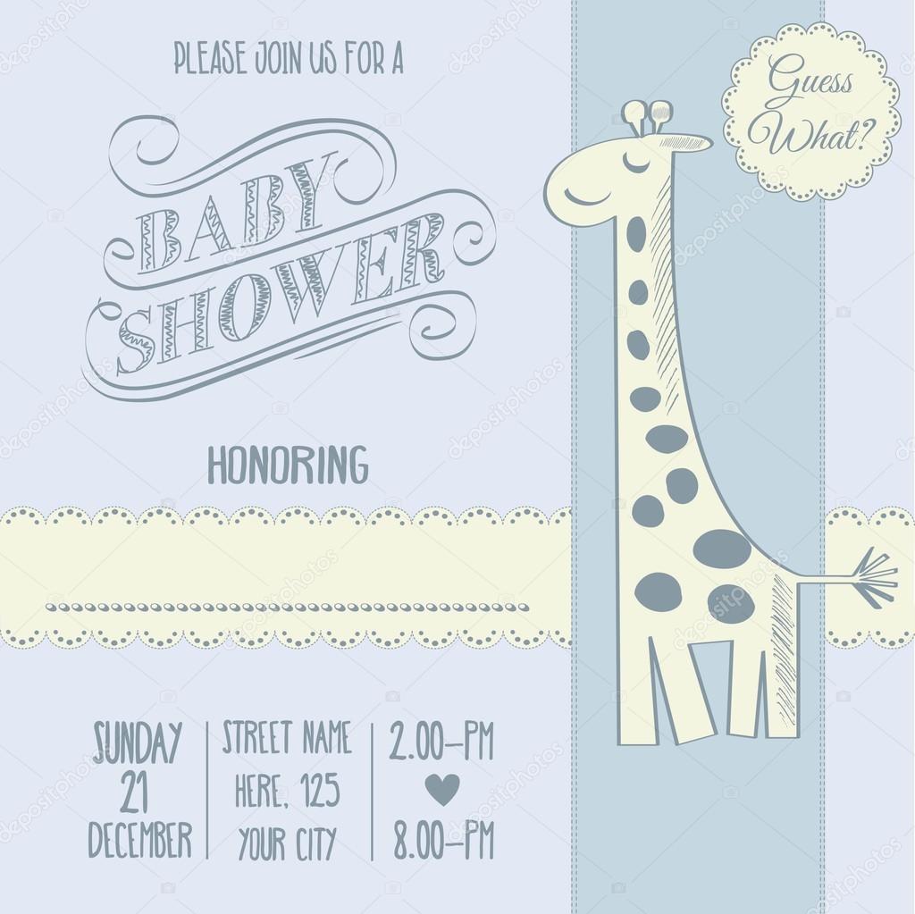 baby boy shower card with retro toy