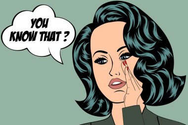 Pop Art konuşma balonu kızla Illustration. Pop Art GIR