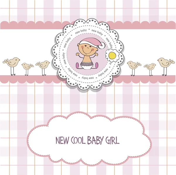 Baby girl shower card — Stock Vector