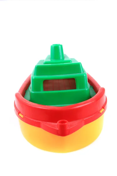 Кольорова пластикова іграшка корабля — стокове фото