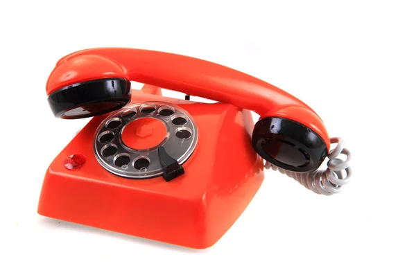 Gamla orange telefon — Stockfoto