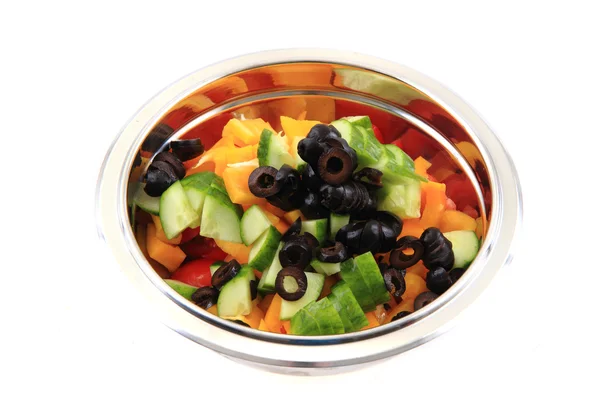 Olive tomate concombre poivre salade — Photo