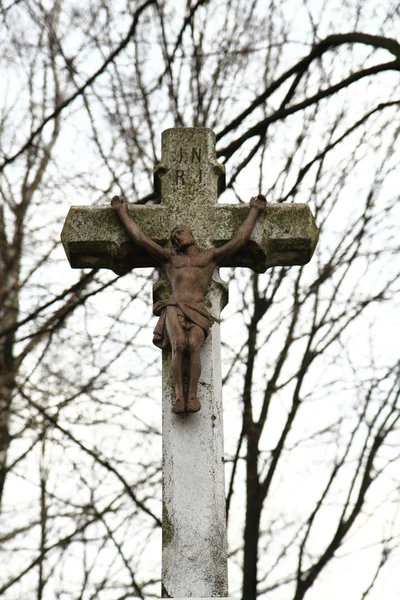 Jesus e crucifixo — Fotografia de Stock