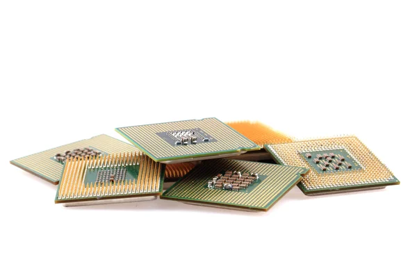 Izolované počítače čipy — Stock fotografie