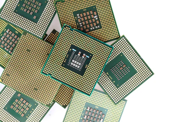 Computers chips isolated — Stock Photo, Image