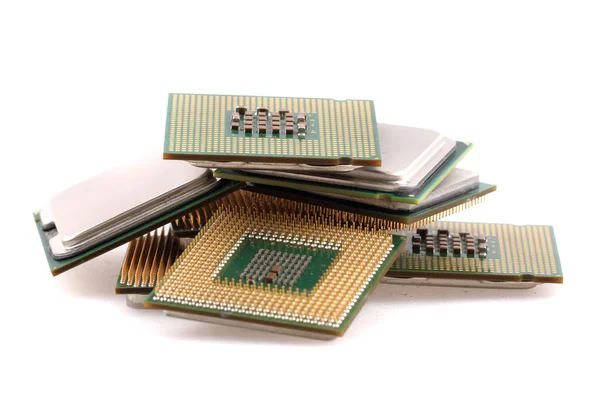 Computers chips isolated — Stock Photo, Image