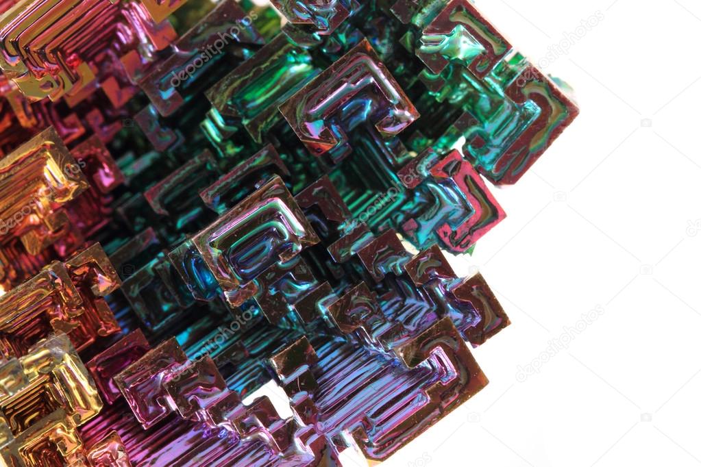 Bismuth - rainbow metal texture — Stock Photo © jonnysek #108166832