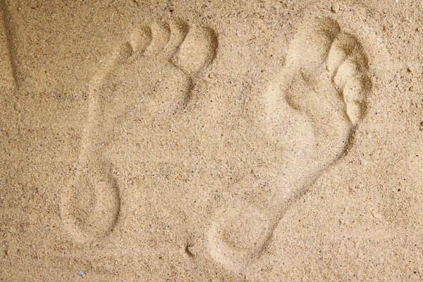 human feet print in the sand