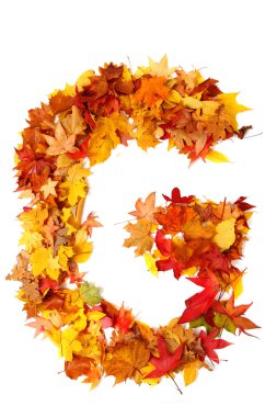 sonbahar yaprak tarafından alfabe işaret 