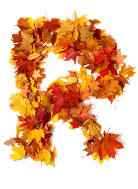 sonbahar yaprak tarafından alfabe işaret 