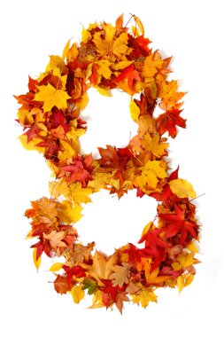 sonbahar yaprak tarafından alfabe işaret 