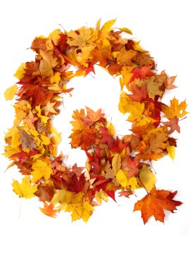 sonbahar yaprak tarafından alfabe işaret 