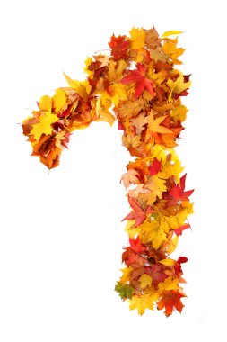 sonbahar yaprak tarafından alfabe işaret 