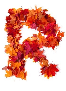sonbahar yaprak tarafından alfabe işaret 