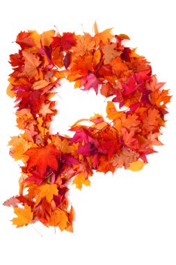 sonbahar yaprak tarafından alfabe işaret 