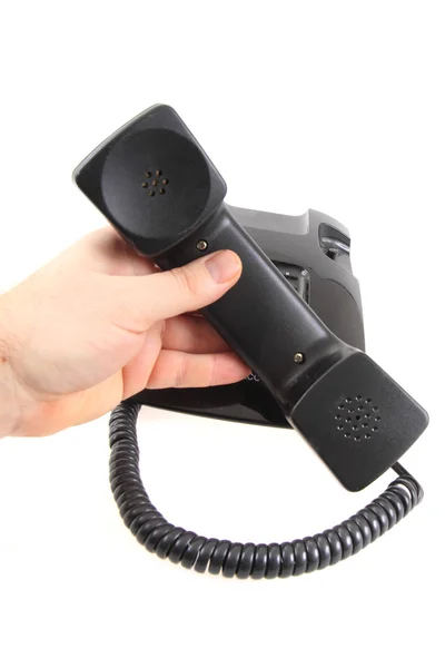 Gamla svarta telefon — Stockfoto