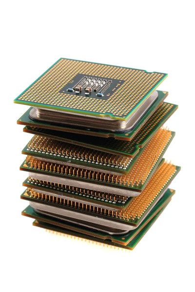 Computers chips geïsoleerd — Stockfoto