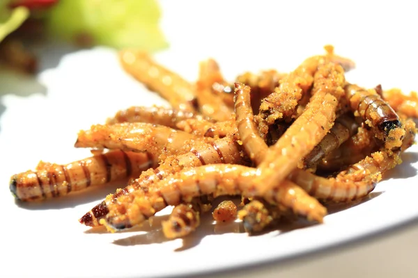 Grilled worm with curry — Stock Photo, Image