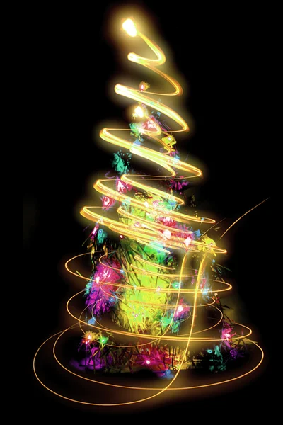 Árbol de Navidad de luces de color — Foto de Stock