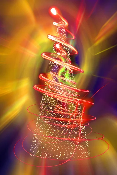 Árbol de Navidad de luces de color —  Fotos de Stock