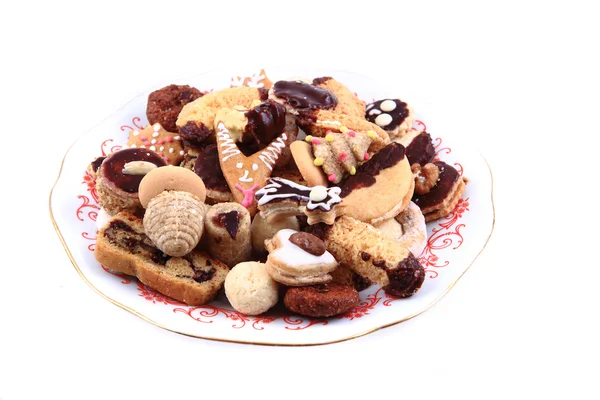 Mixed christmas cookies isolated — Stock Photo, Image