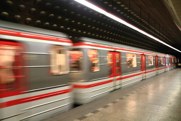 Пражское метро в движении — стоковое фото