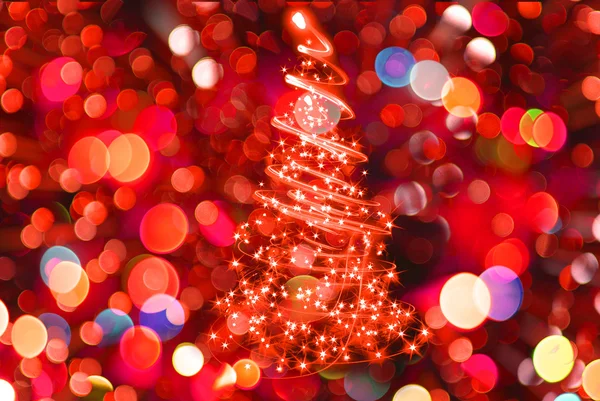 Christmas tree from the color lights — Stock Photo, Image