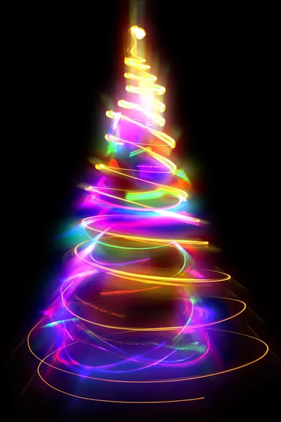 Vánoční osvětlení jako vánoční strom — Stock fotografie