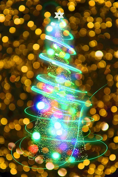 Árbol de Navidad de las luces de color —  Fotos de Stock