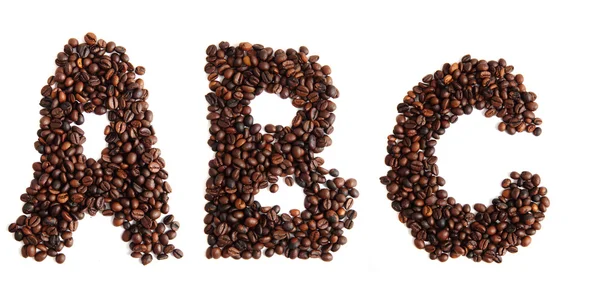 Alphabet from coffee beans — Stock Photo, Image