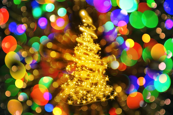 Barevné vánoční strom — Stock fotografie