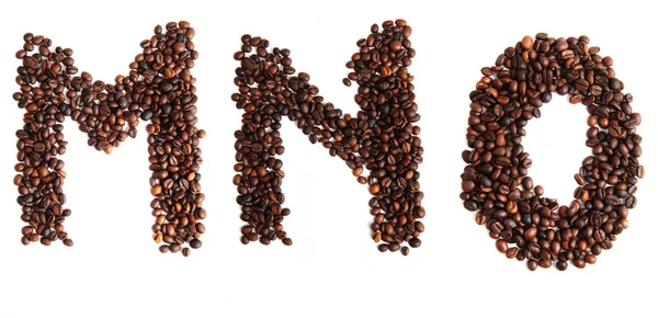 Alphabet from coffee beans — Stock Photo, Image