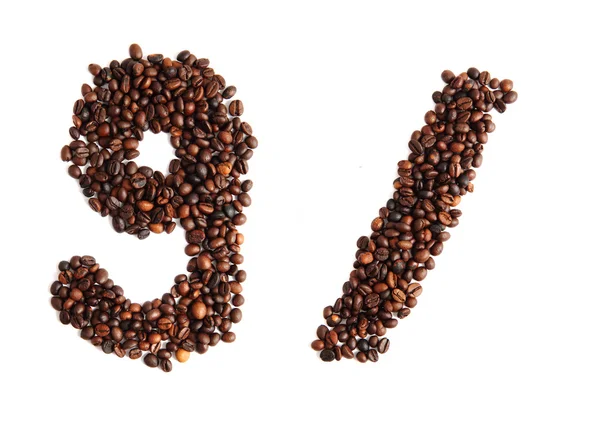 Números de grãos de café — Fotografia de Stock