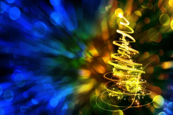 Karácsonyfa színes háttérrel — Stock Fotó