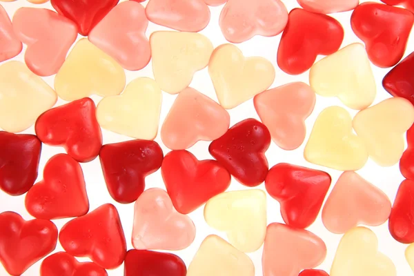 Jelly candy hearts liefde textuur — Stockfoto