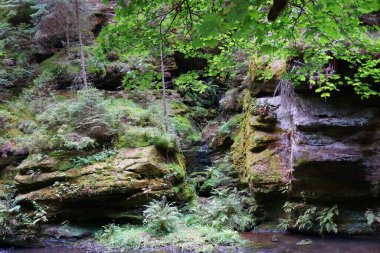 Kamenice nehri yazın küçük bir gemiden