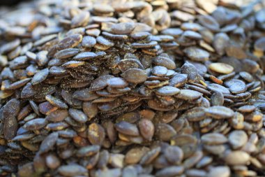 Baharatlı kabak çekirdeği dokusu çok güzel yemek arkaplanı.