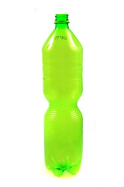 boş renkli plastik şişe beyaz arkaplanda izole